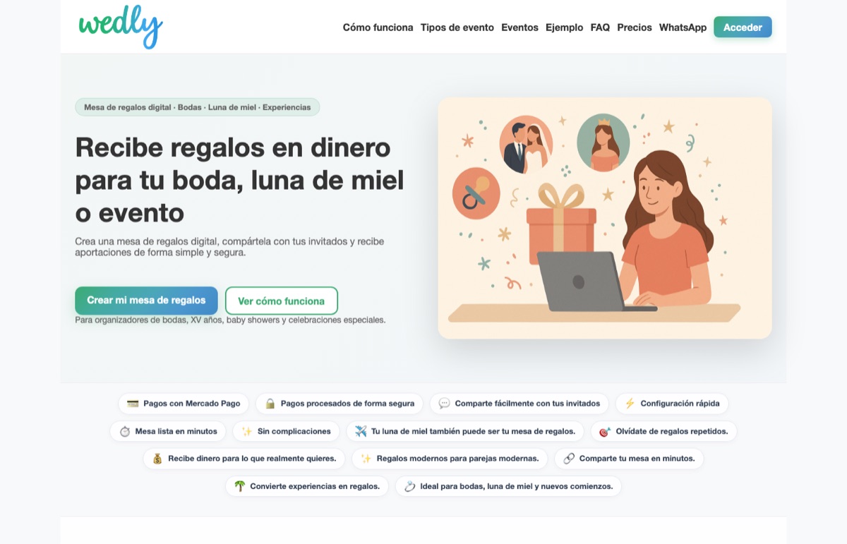 Wedly product screenshot